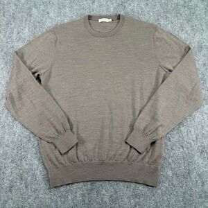Suitsupply Sweater Mens XL Brown 100% Merino Wool Crewneck Lightweight Knit